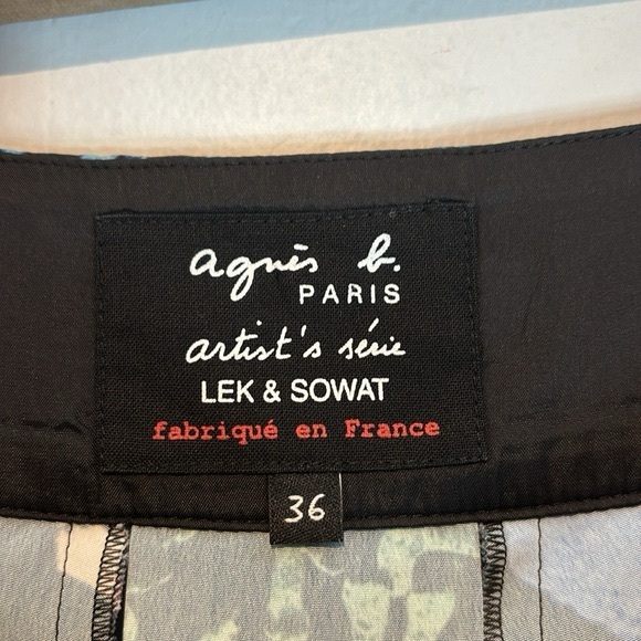 Agnes B. With artists Lek&amp;Sowat graffiti geometric print skirt size 36 - Picture 6 of 7